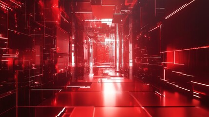 Ads Background Concept. Red Futuristic Theme