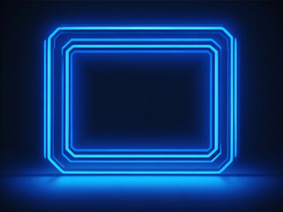 Fototapeta premium Free vector blue neon frame on a dark background