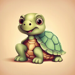 Obraz premium cute adorable little turtle illustration