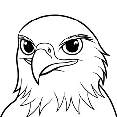 Hawk's Intense Gaze A Vector Art Close-Up