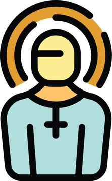 recommend clip art: Catholic priest character wearing cassock with glowing halo above head symbolizing holiness