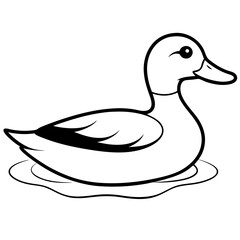 Sleek Mallard Duck Gliding on Pond