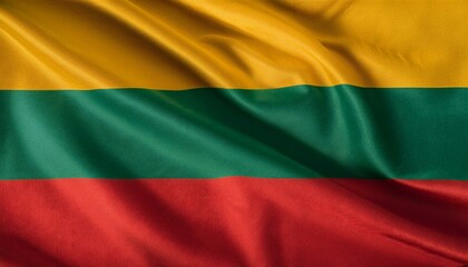 Obraz premium リトアニアの国旗(waving national flag of Lithuania.) 