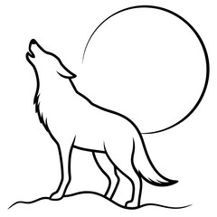 Coyote Howl Sharp Silhouette Vector Art