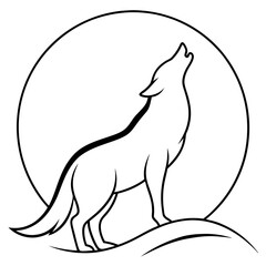 Coyote Howl Sharp Silhouette Vector Art