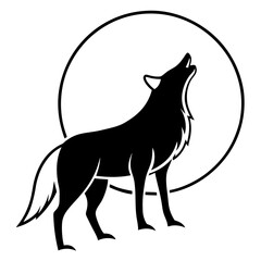 Coyote Howl Sharp Silhouette Vector Art