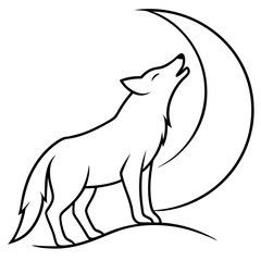 Coyote Howl Sharp Silhouette Vector Art