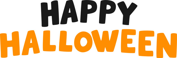 Cartoon Happy Halloween inscription for cards, banners and other designs.