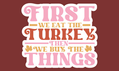 Thanksgiving Stickers And Single Design