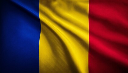 Fototapeta premium ルーマニアの国旗(waving national flag of Romania.) 