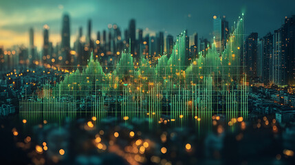 Dynamic business environment with global interconnectedness, showcasing abstract graphics and elements that represent modern business challenges, innovation, and digital transformation, Ai