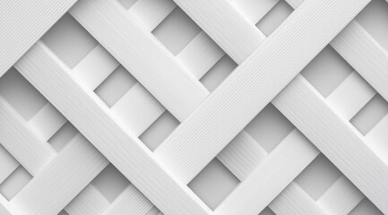 Fototapeta premium Interwoven White Wooden Strips in Abstract Geometric Pattern