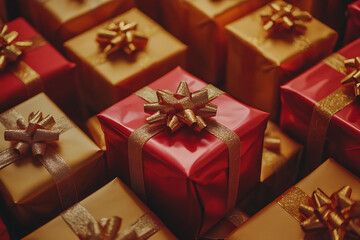 A brightly wrapped box with a bow and ribbon, symbolizing the joy 
