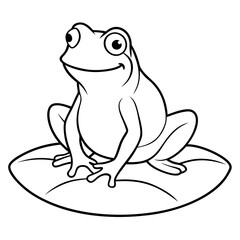 Delicate Frog on Lily Pad Vector