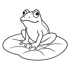 Delicate Frog on Lily Pad Vector