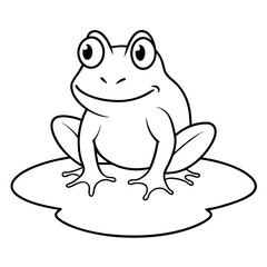 Delicate Frog on Lily Pad Vector
