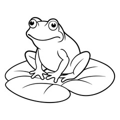Delicate Frog on Lily Pad Vector