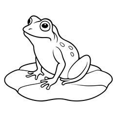 Delicate Frog on Lily Pad Vector