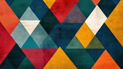Geometric pattern background featuring triangles and bold colors