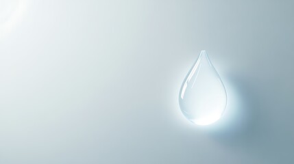 Fototapeta premium A Single Water Drop on a Light Blue Background