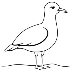 Minimalist Vector Seagull on the Shore