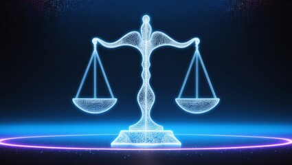 A digital representation of the scales of justice