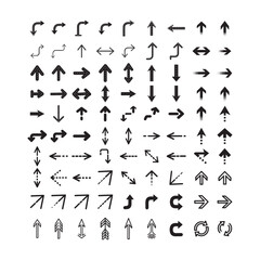 Collection of arrow with white background