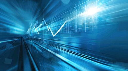 Abstract Blue Motion Blur with Chart