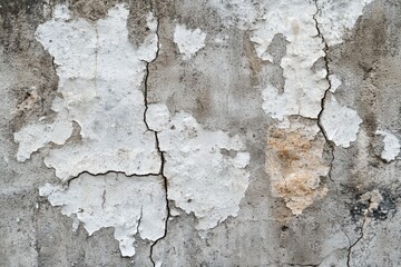 Fototapeta premium Rough concrete wall texture with cracks, chips, and weathered surfaces