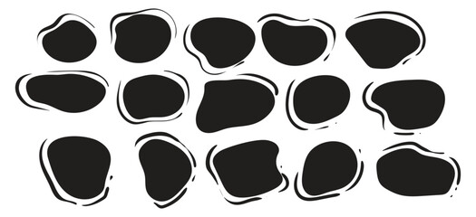 Set of simple fluid circles shapes. Modern liquid irregular blob shape. Vector Abstract shape. Irregulars organic blots.