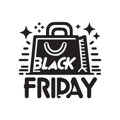 Black Friday vector design with shopping bag