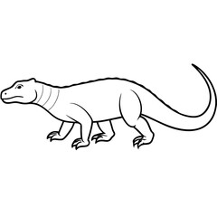 Vector Art of a Strolling Komodo Dragon