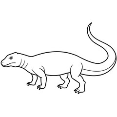 Vector Art of a Strolling Komodo Dragon