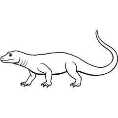 Vector Art of a Strolling Komodo Dragon