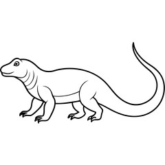 Vector Art of a Strolling Komodo Dragon