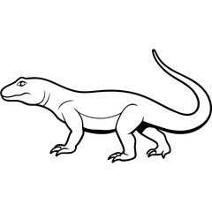 Vector Art of a Strolling Komodo Dragon