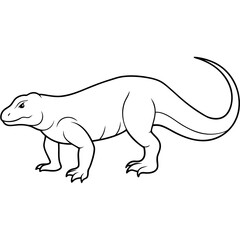 Vector Art of a Strolling Komodo Dragon