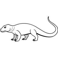 Vector Art of a Strolling Komodo Dragon