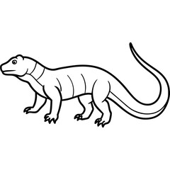 Vector Art of a Strolling Komodo Dragon