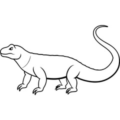 Vector Art of a Strolling Komodo Dragon