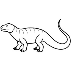 Vector Art of a Strolling Komodo Dragon