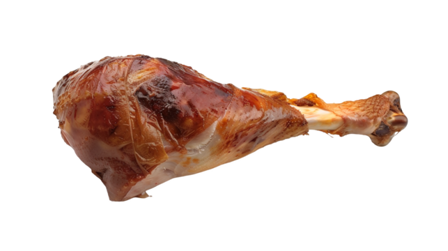 Turkey leg for Thanksgiving festival, PNG file, isolated on white, transparent background