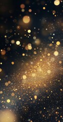 Fototapeta premium A captivating swirl of golden particles sparkling in a dark background at night