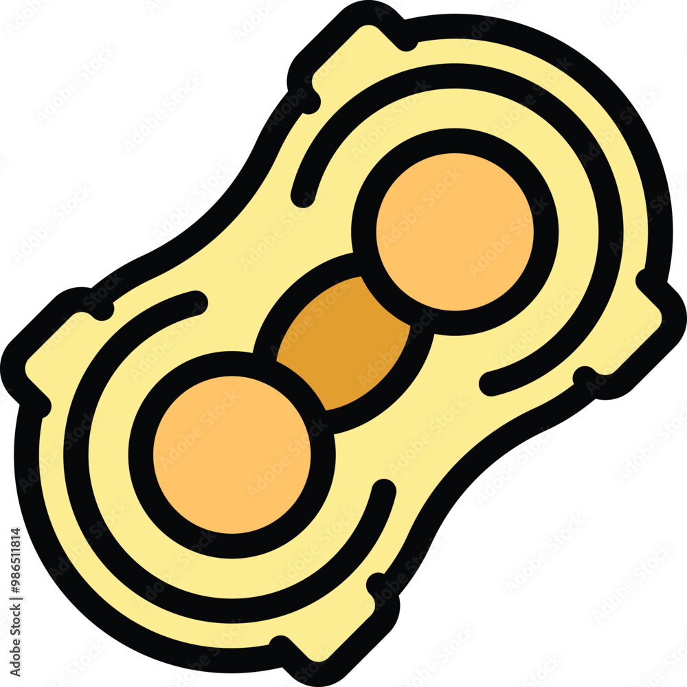 Poster macadamia nut in shell being opened showing two halves of the nut inside