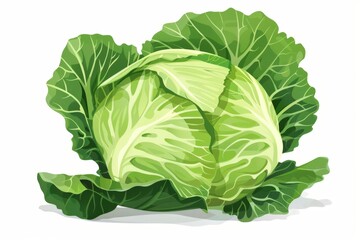 Obraz premium A fresh Cabbage isolated on white