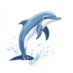 Fototapeta premium Cheerful Dolphin Illustration in Flat Design Style