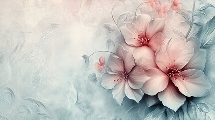 Elegant floral decorative background with intricate patterns and soft hues