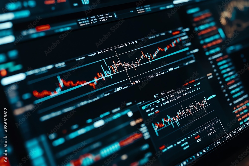Poster close-up of a computer screen displaying stock market data