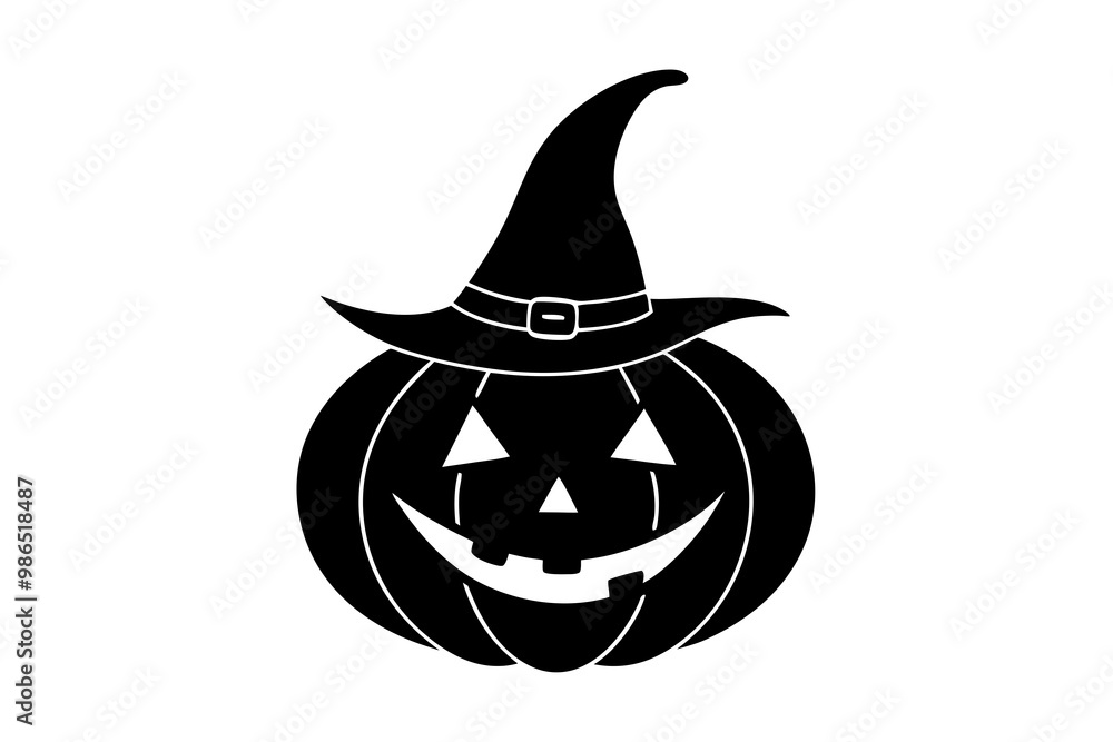 Wall mural halloween pumpkin isolated on white background