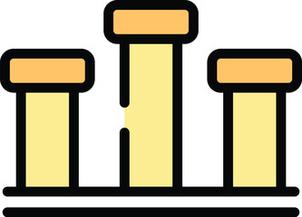 This colorful icon represents a winners podium, symbolizing achievement, victory, and recognition